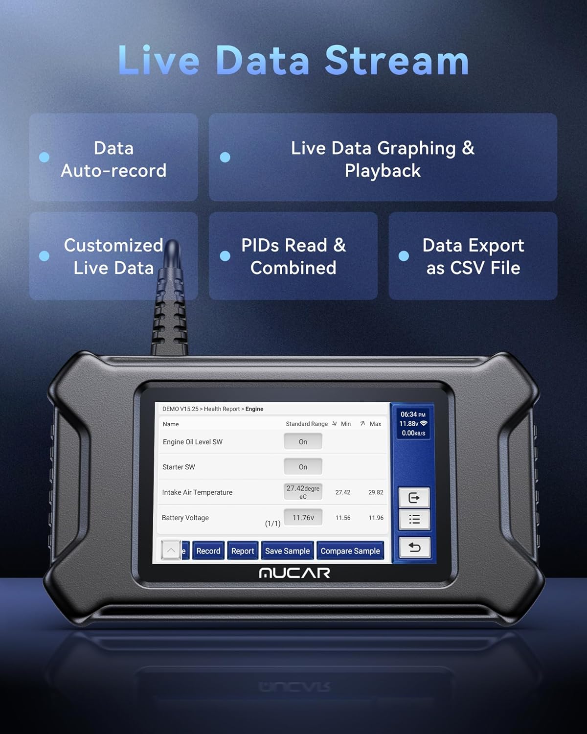MUCA CS9 OBD Scanne Diagnosti Too wit 28 Rese Services Oil/EPB/SAS/BMS/Injector AB Bleeding Throttl Relearn AB SR Engin Transmissio Cod Reader FC AutoAuth Lifetim Fre Update