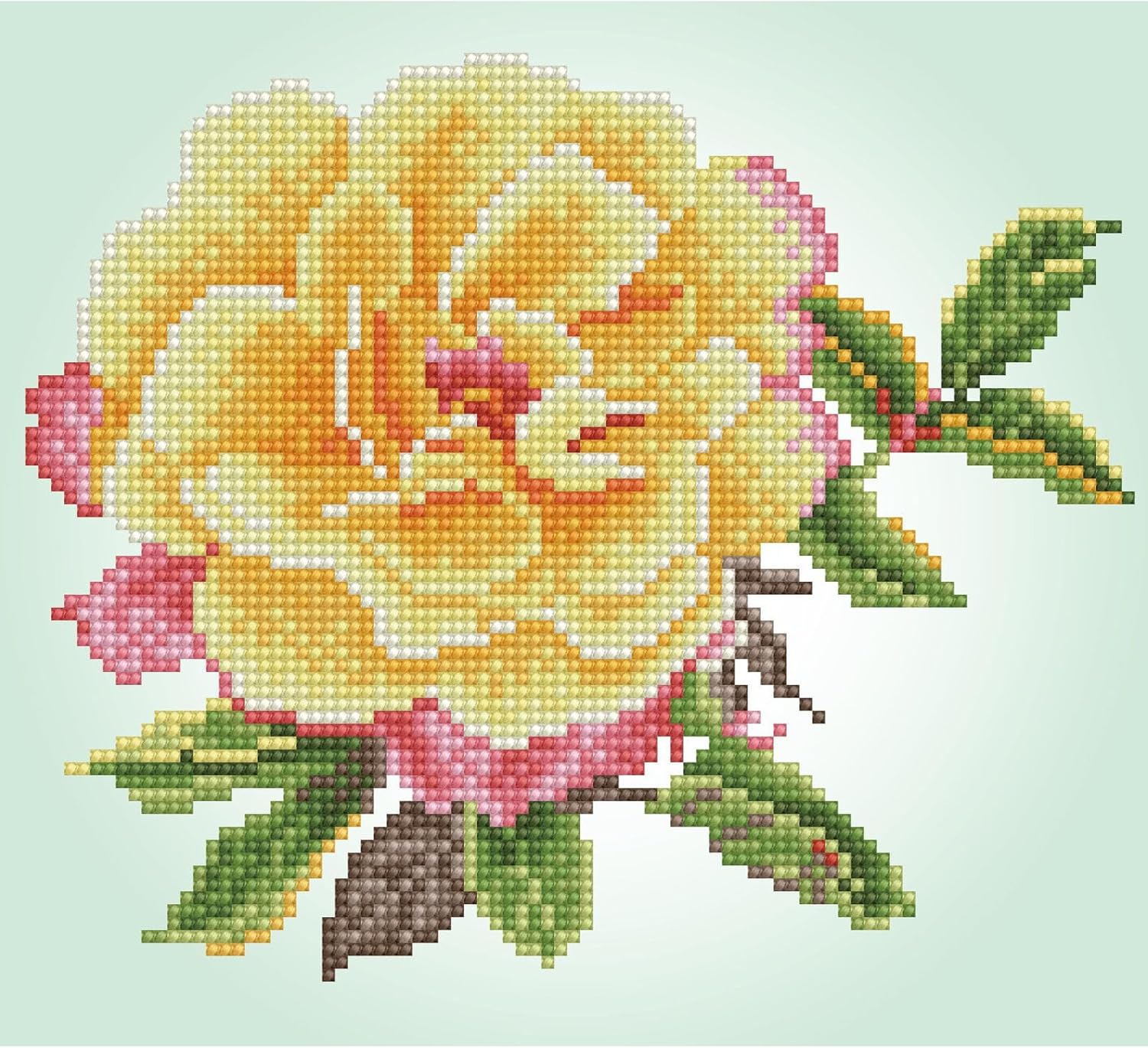 DIAMON DOT Watercolou Ros Diamon Paintin Kit fo Adult Diamon Ar Kit Relaxin Creativ Craf Ki wit Dot Gem 9.1x9.8