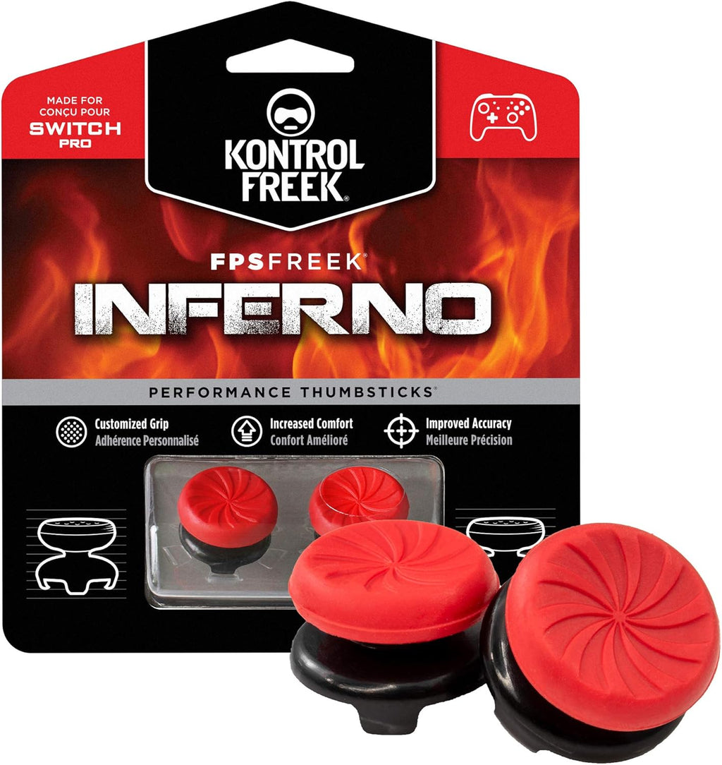 KontrolFree FP Free Infern fo Nintend Switc Pr Controlle Performanc Thumbstick  High-Ris Concav Red