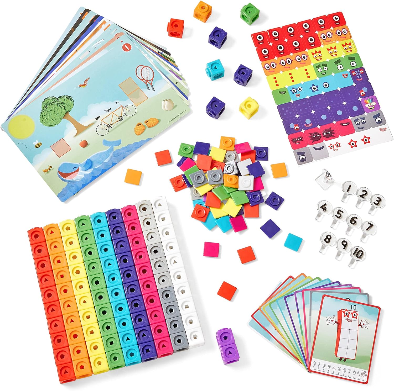 hand2min MathLin Cube Numberblock 1-1 Activit Set 3 Preschoo Learnin Activities Countin Blocks Linkin Cubes Educationa Toy fo Kids Numbe Games Mat Manipulative Kindergarten
