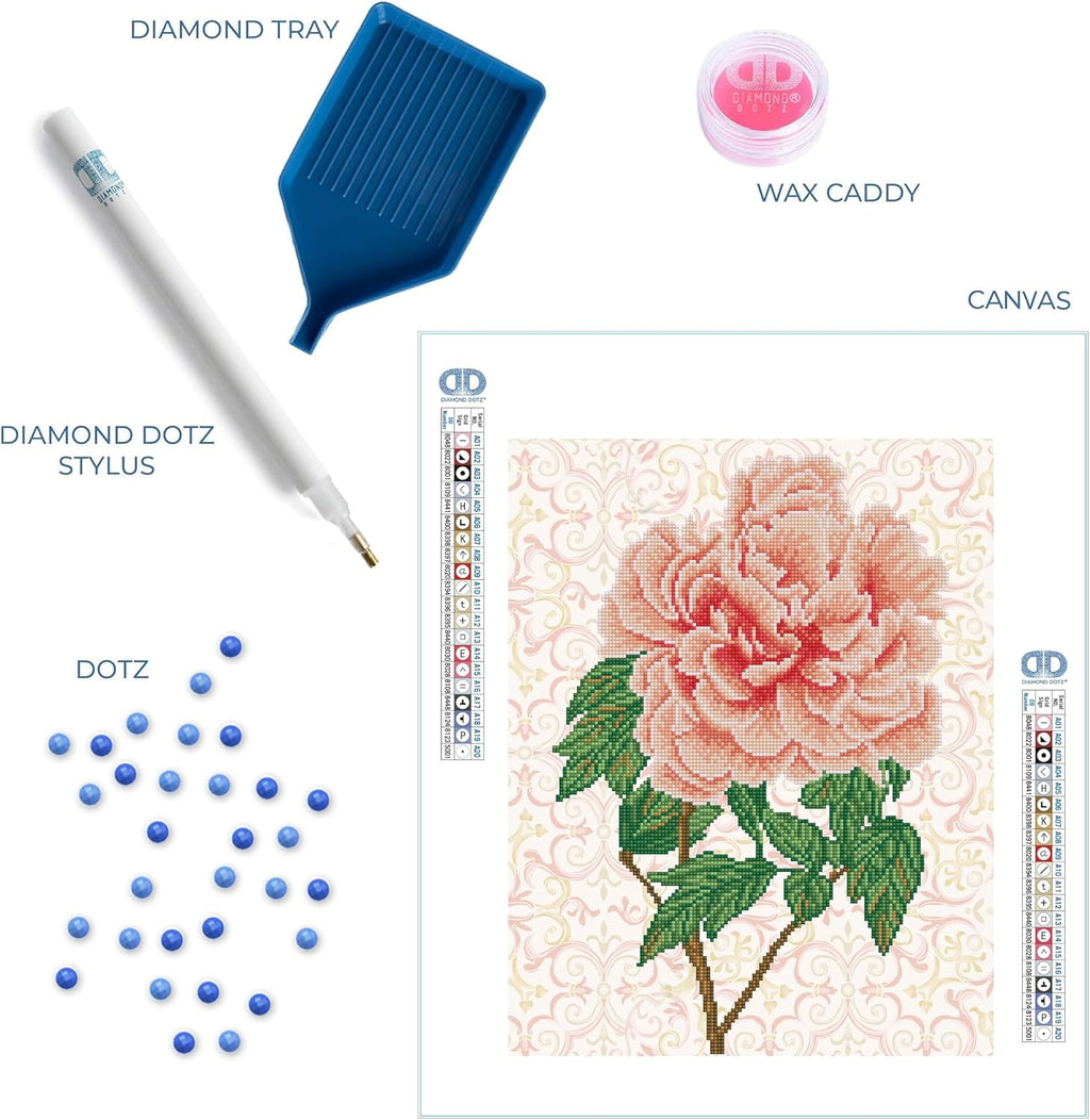 DIAMON DOT Ros Blus Flowe Diamon Paintin Kit fo Adult Diamon Ar Kit Relaxin Creativ Craf Ki wit Dot Gem 15.7inchx19.7inch