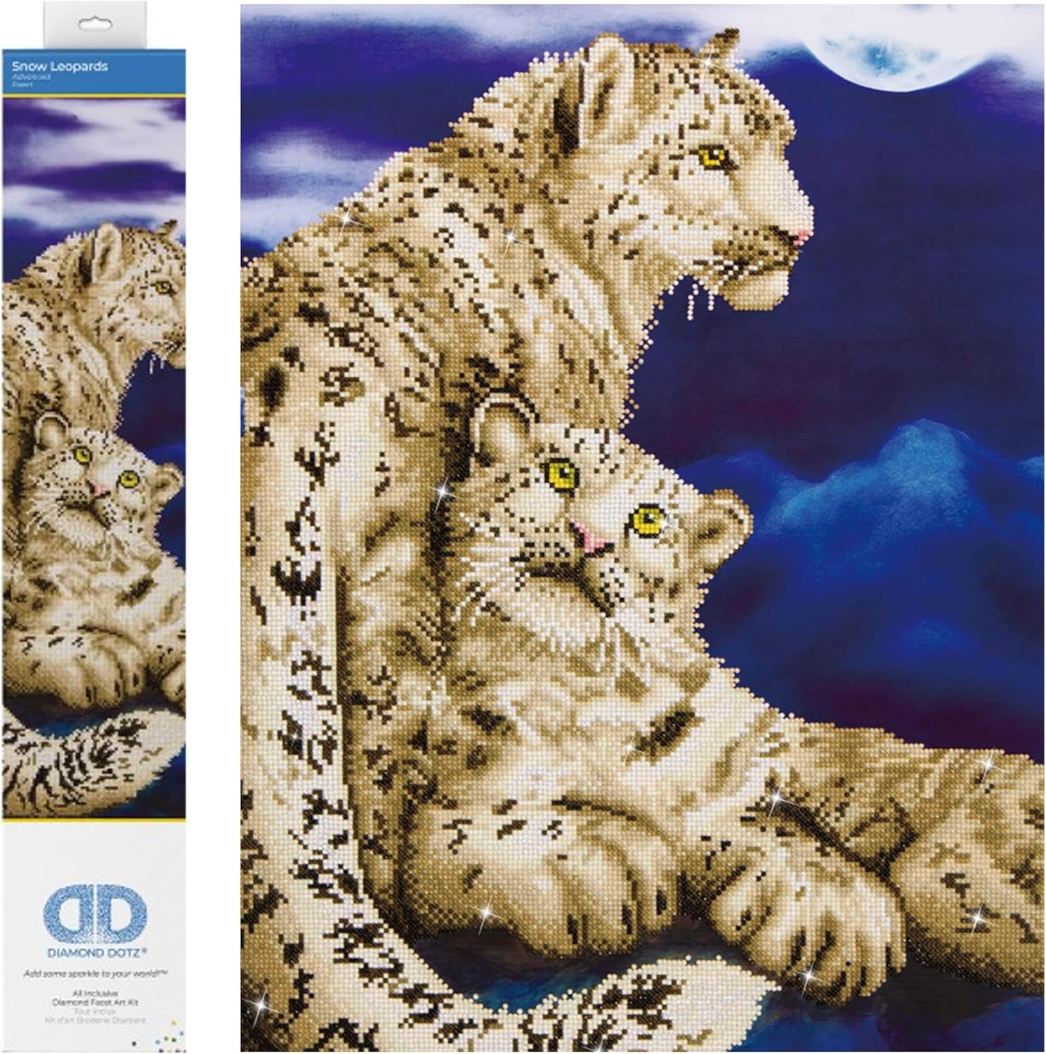 DIAMON DOT Sno Leopard Anima Diamon Paintin Kit fo Adult Diamon Ar Kit Relaxin Creativ Craf Ki wit Dot Gem 30.3inchx20.5inch