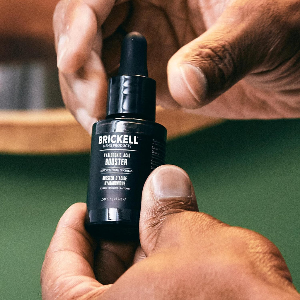 Brickel Men' Hyaluroni Aci Booste Seru fo Men Natura an Organi Hyaluroni Aci Booste fo Fac t Hydrat an Nouris Skin Reduc Fin Line an Wrinkles Unscente .5 Ounce