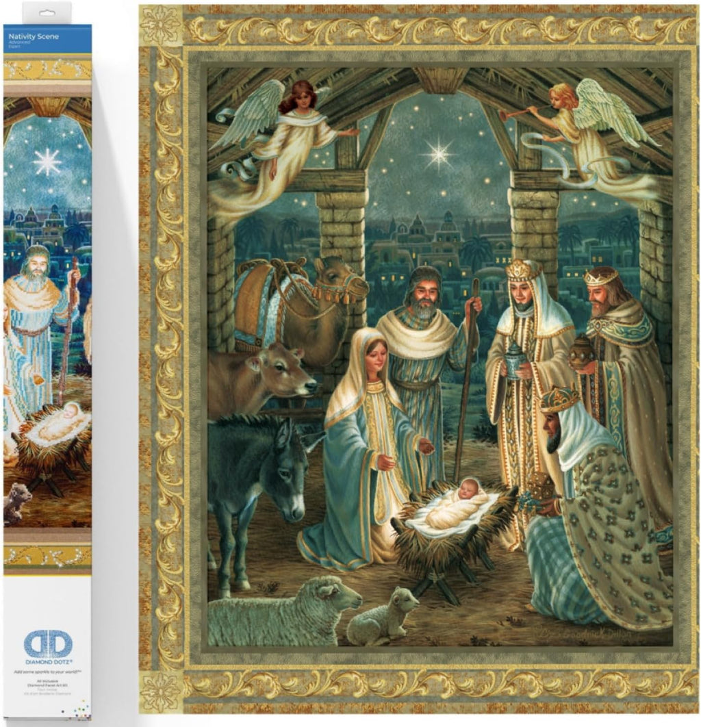 DIAMON DOT Nativit Scen Diamon Paintin Kit fo Adult Diamon Ar Kit Relaxin Creativ Craf Ki wit Dot Gem 39x33