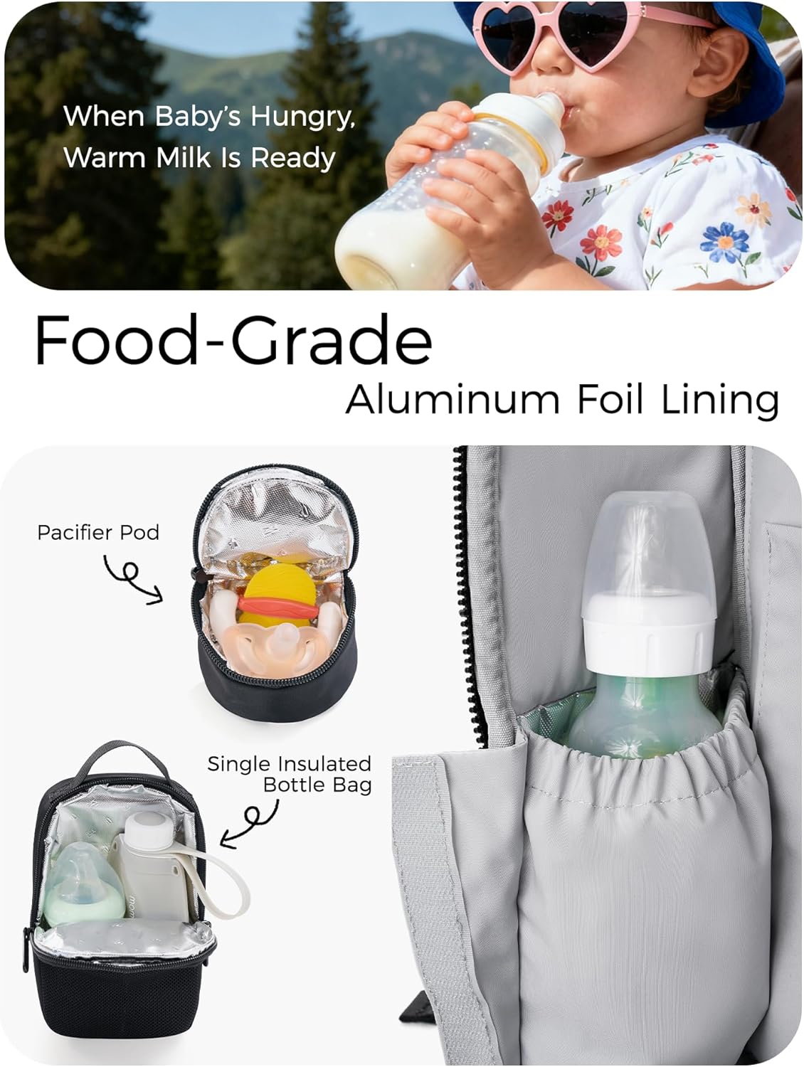 GoEas Diape Ba Stylish Durabl Waterproo Bab Ba wit Multi-Pockets Lapto Compartment Changin Pa Strolle Straps Trave Bab Essential fo Moms,Dads,Work Maternity