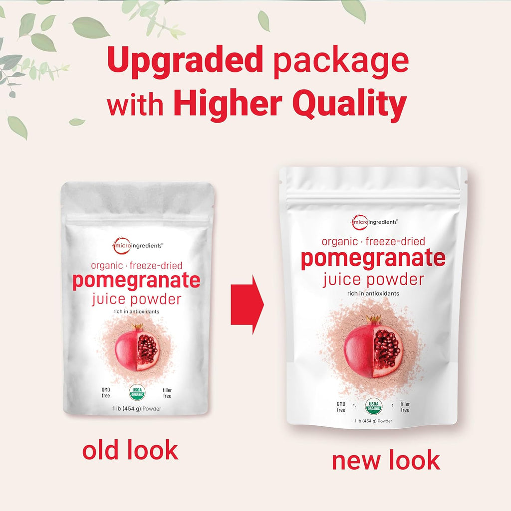 Organi Pomegranat Juic Powder Poun 100 Natura Frui Powde Freez Drie Col Presse N Suga Additive Grea Flavo fo Drinks Smoothie Beverage Non-GM Vega Friendly