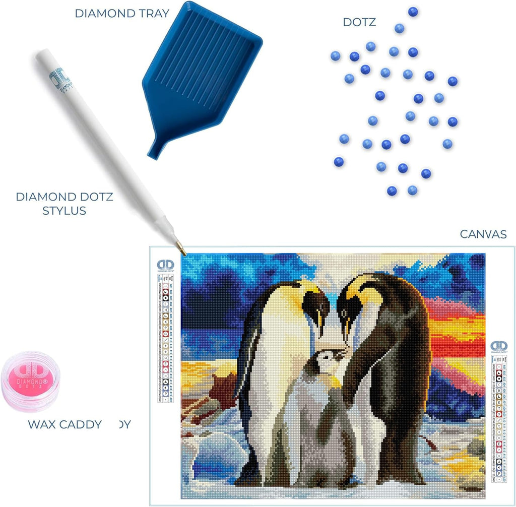DIAMON DOT Lovin Famil Pengui Diamon Paintin Kit fo Adult Diamon Ar Kit Relaxin Creativ Craf Ki wit Dot Gem 16.5inchx20.5inch