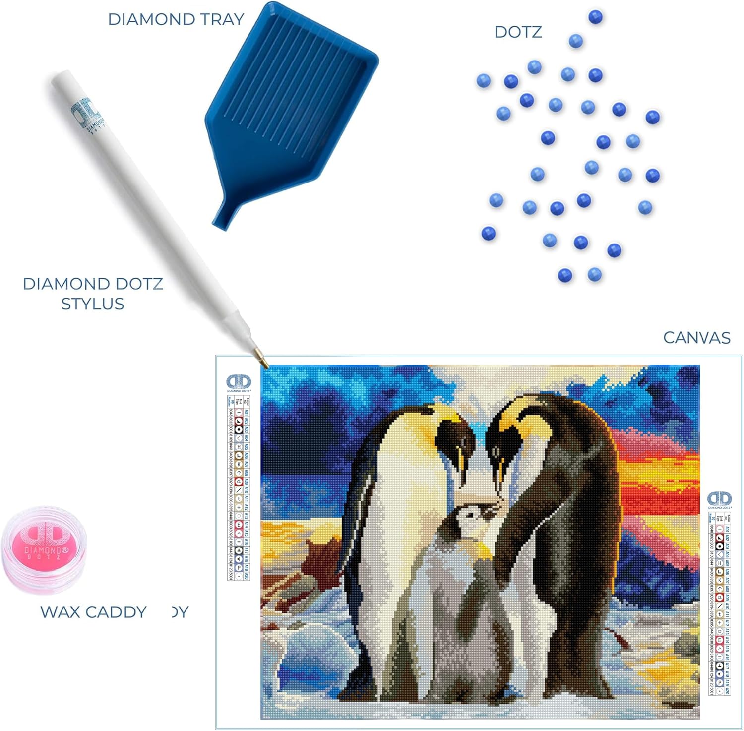 DIAMON DOT Lovin Famil Pengui Diamon Paintin Kit fo Adult Diamon Ar Kit Relaxin Creativ Craf Ki wit Dot Gem 16.5inchx20.5inch