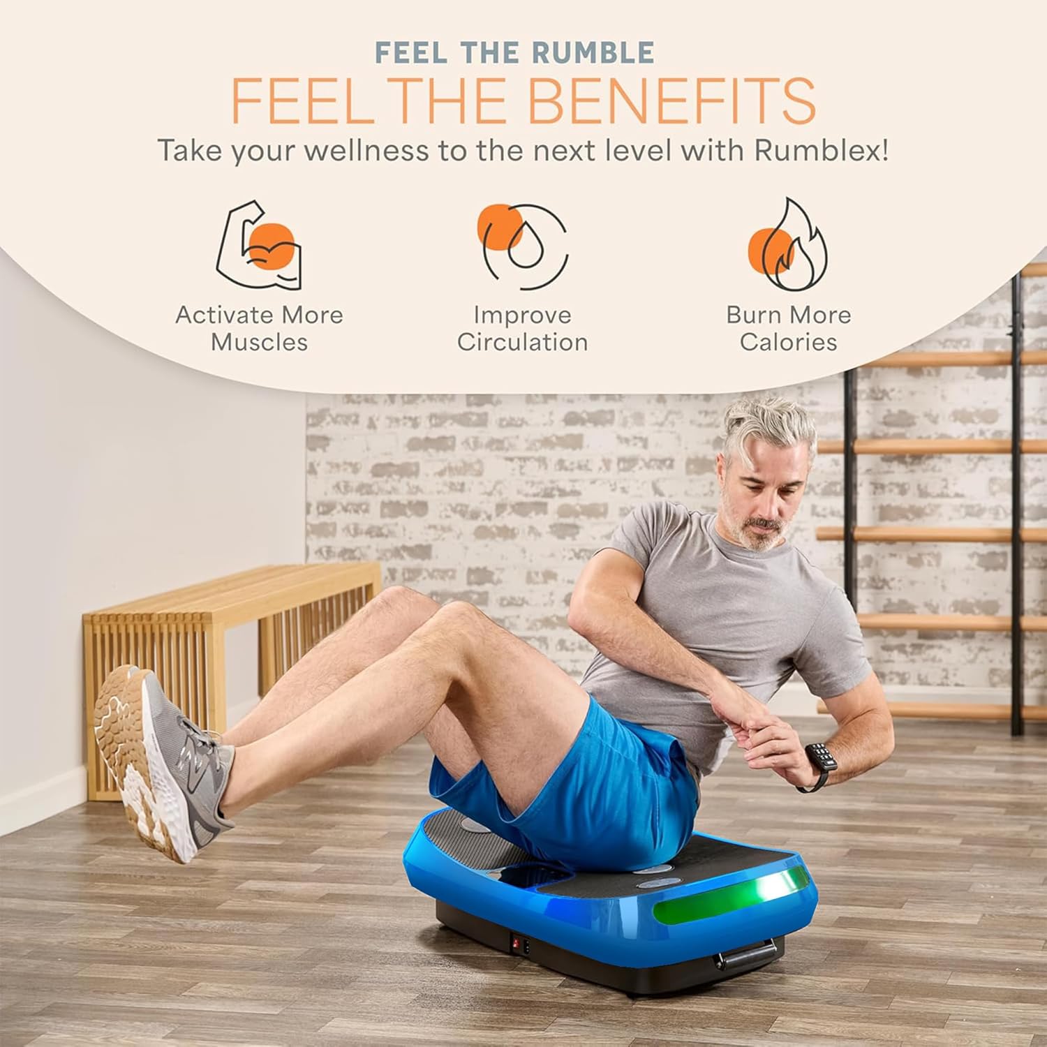 Lifepro Rumblex 4D Vibration Plate Exercise Machine with Triple Motor Oscillation, Linear, and Pulsation ¨C Advanced 4D Vibration Technology for Whole Body Fitness, Weight Loss and Recovery at Home