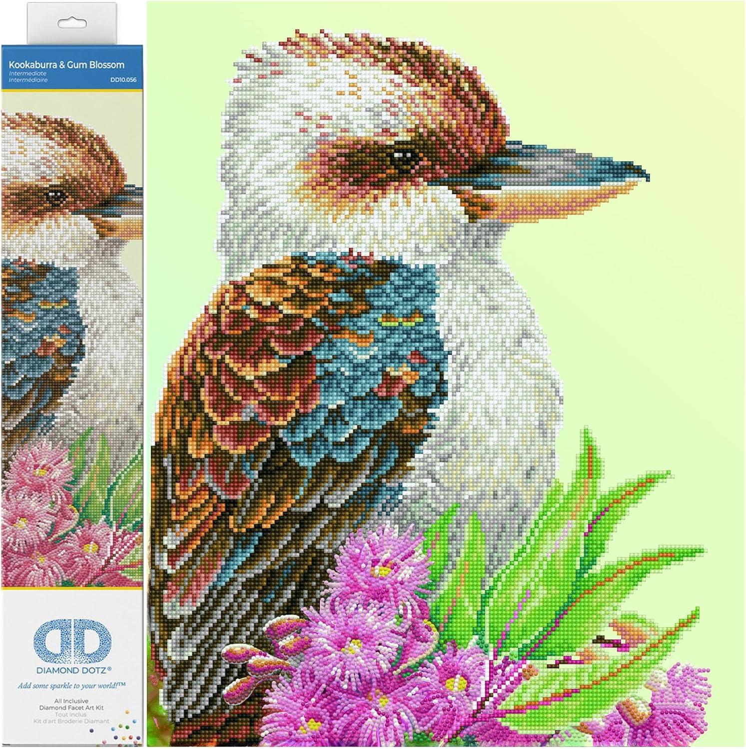 DIAMON DOT Kookaburr Gu Blosso Bir Diamon Paintin Kit fo Adult Diamon Ar Kit Relaxin Creativ Craf Ki wit Dot Gem 16.1inchx20.1inch