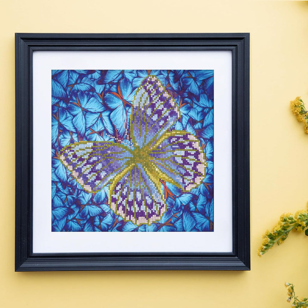 Diamon Dot Flutterb Silve Butterflie Diamon Paintin Kit fo Adult Diamon Ar Kit Relaxin Creativ Craf Ki wit Dot Gem 12inchx12inch
