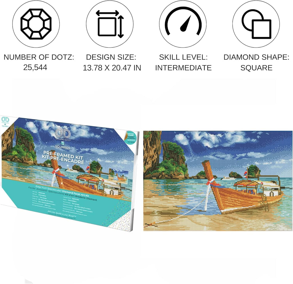 DIAMON DOT Tha Escap Pre-Frame Ki Scener Diamon Paintin Kit fo Adult Diamon Ar Kit Relaxin Creativ Craf Ki wit Dot Gem 20.5inchx13.8inch