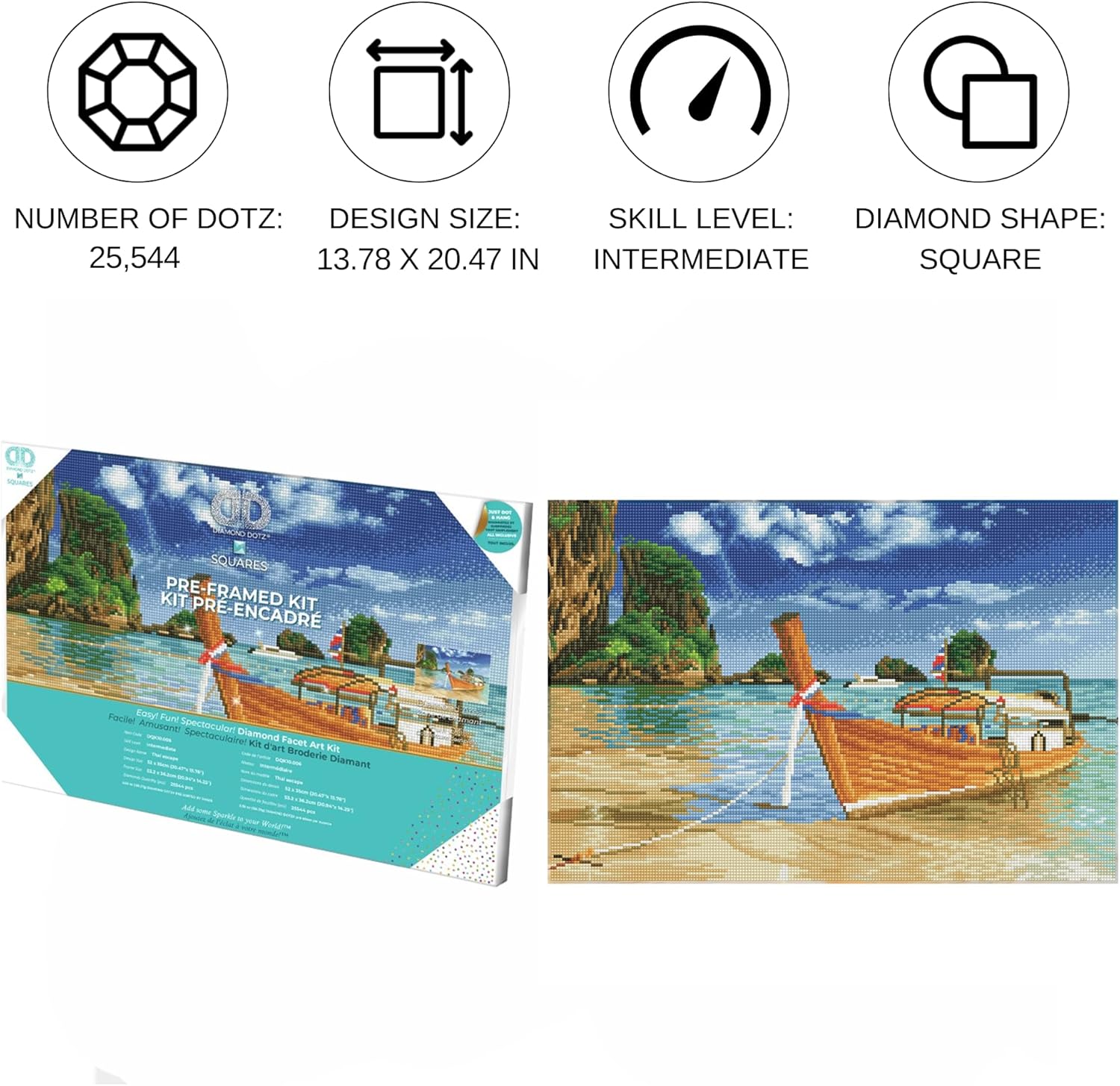 DIAMON DOT Tha Escap Pre-Frame Ki Scener Diamon Paintin Kit fo Adult Diamon Ar Kit Relaxin Creativ Craf Ki wit Dot Gem 20.5inchx13.8inch