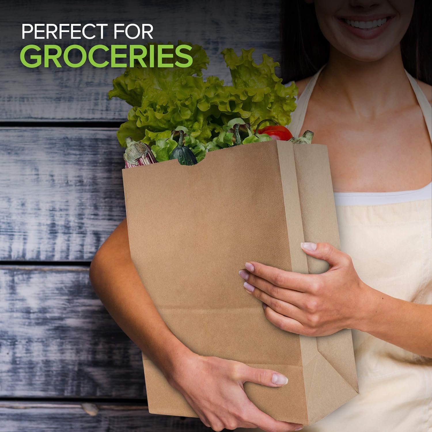 Stock Your Home 52 lb Kraft Brown Paper Bags (100 Count) ¨C Bulk Large Grocery Bags for Shopping