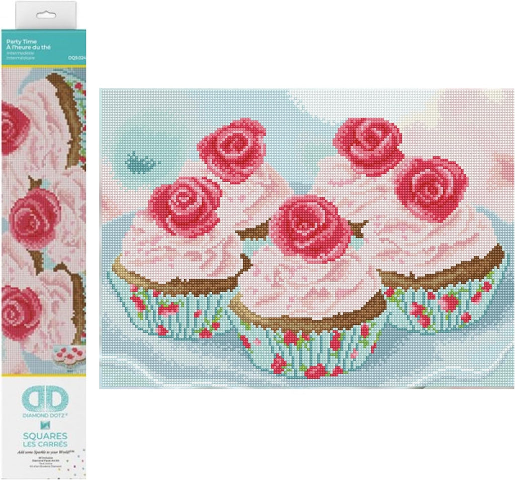 DIAMON DOT Part Tim Cupcak Diamon Paintin Kit fo Adult Diamon Ar Kit Relaxin Creativ Craf Ki wit Dot Gem 16.9inchx12.2inch