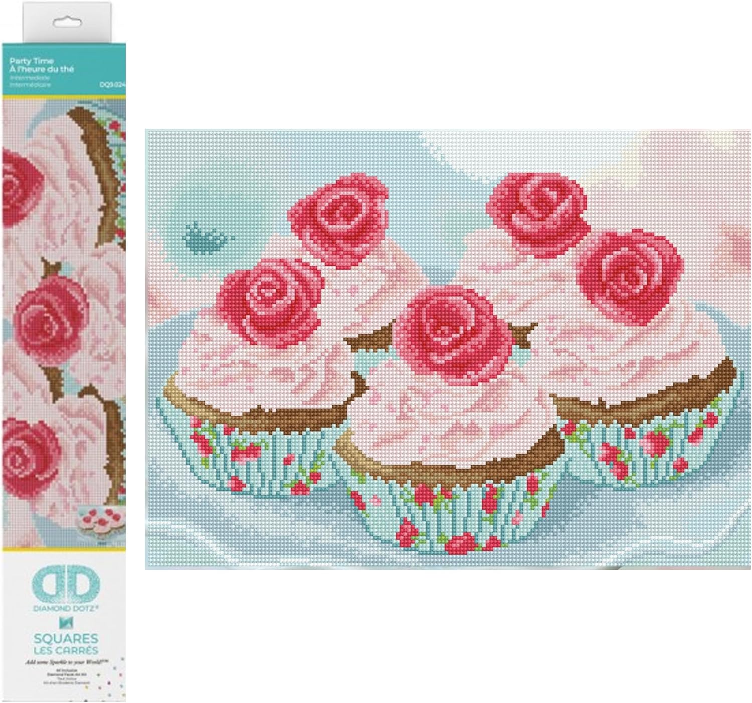 DIAMON DOT Part Tim Cupcak Diamon Paintin Kit fo Adult Diamon Ar Kit Relaxin Creativ Craf Ki wit Dot Gem 16.9inchx12.2inch