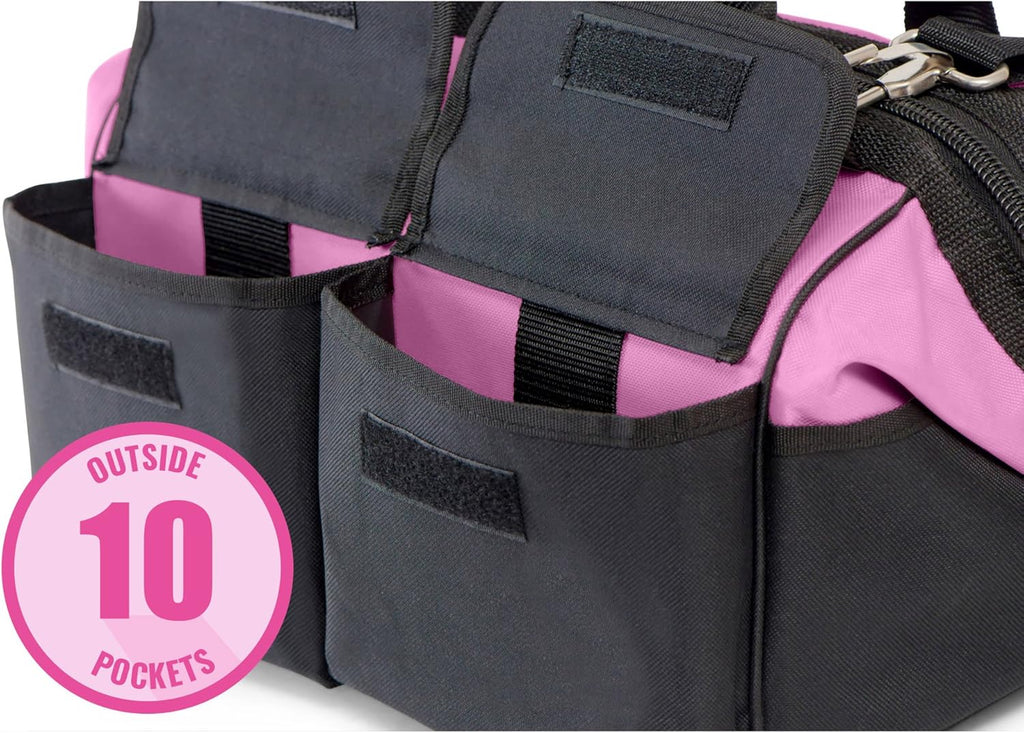 Pin Powe Pin Too Ba fo Wome -16inc Too Tot Ba w 2 Storag Pocket Women Smal ToolBa Ladie ToolBo fo Han Tools Powe Kit Mor Women Zippe Toolba Cadd Organizer