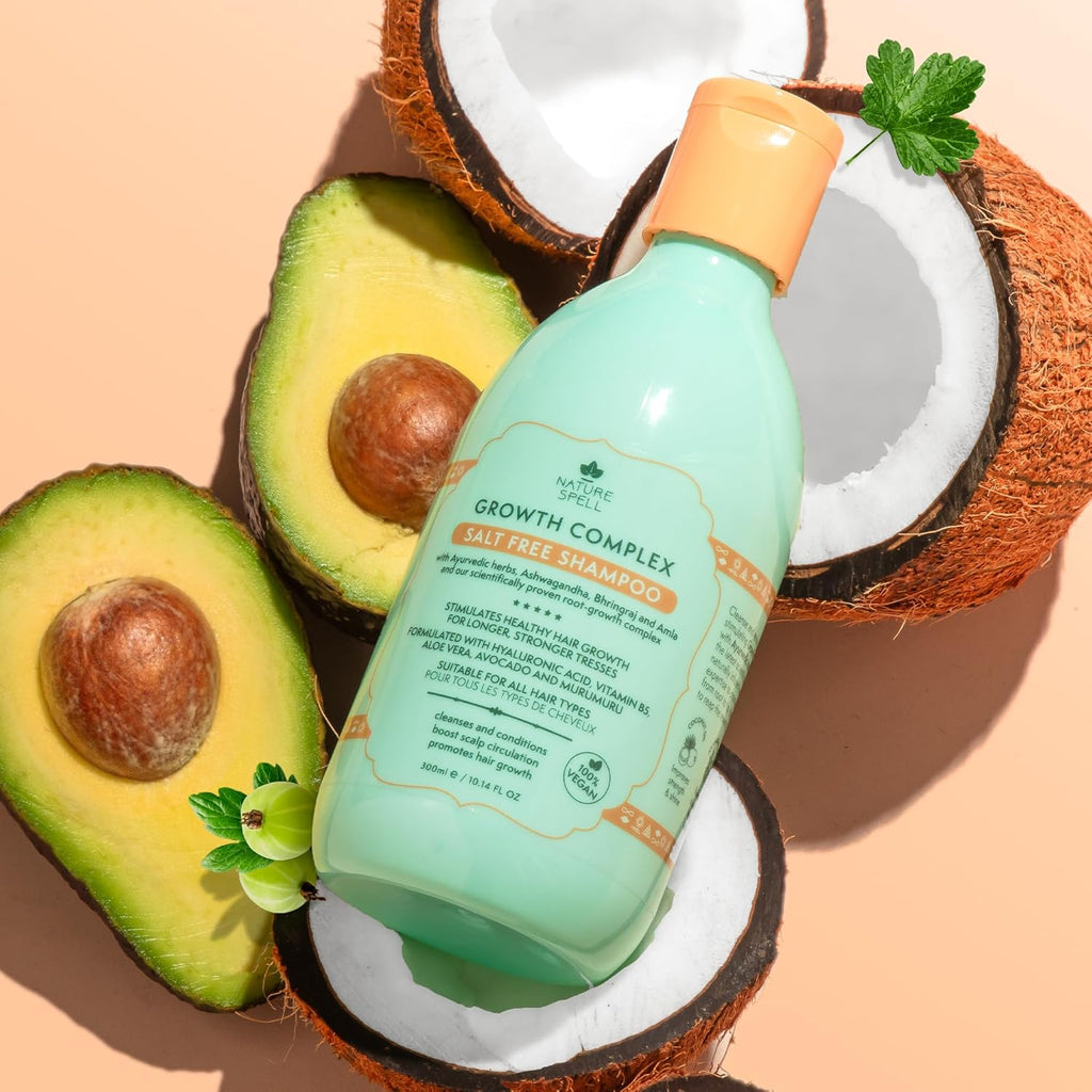 Natur Spel Hai Growt Comple Shampoo Sulfat Parabe Free Nourishin Strengthening Infuse wit Hyaluroni Aci Vitami B5 Fo Al Hai Types Vegan 10.1 f oz