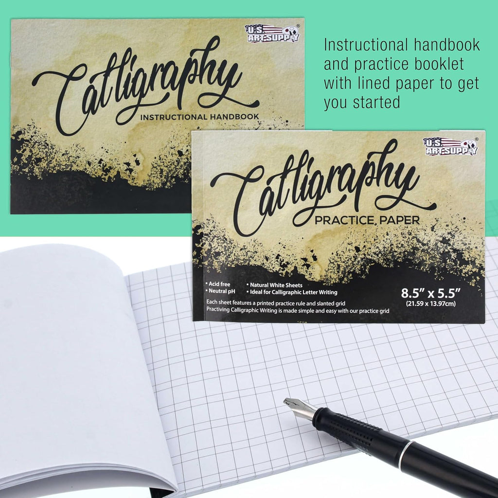 U.S Ar Suppl 35-Piec Calligraph Pe Se  Pens Nibs 2 Inks Include Calligraph Pen fo Writing Beginner Handboo Practic Pape Pad