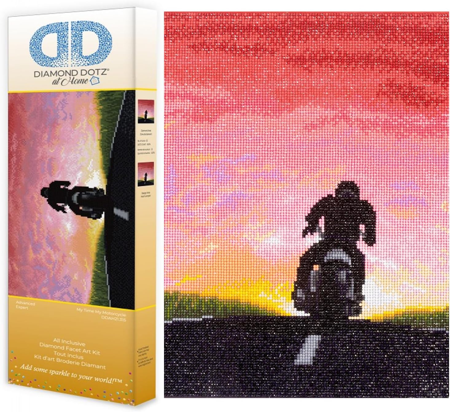 DIAMON DOT a Hom M Tim M Motorcycle Ful Drill Roun Dotz Diamon Paintin Kits Diamon Ar Kit fo Adults Motorcycl Diamon Art Diamon Art 20inchx16inch