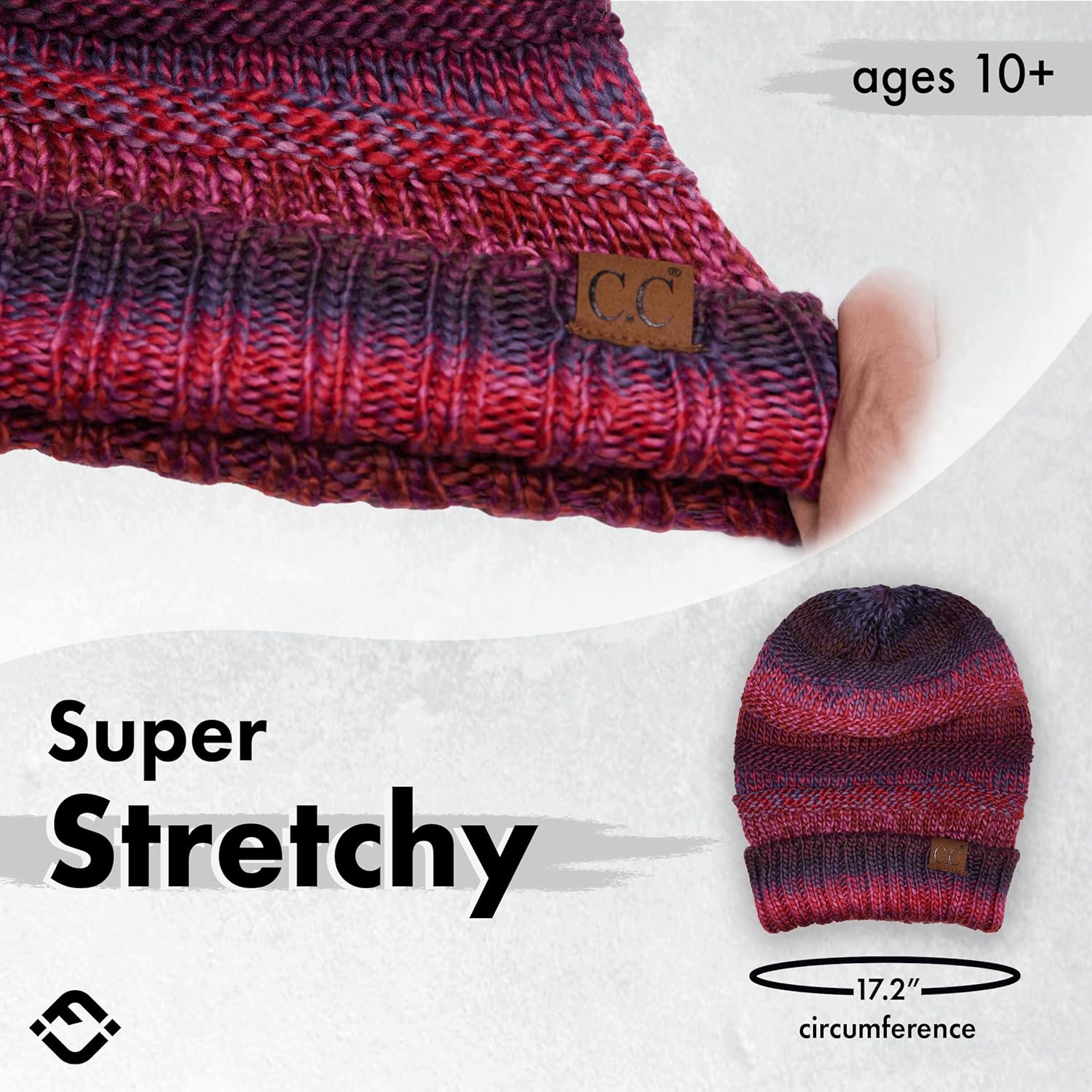 Funky Junque Exclusives Slouchy Beanie for Women ¨C Oversized Winter Hat, Chunky Cable Knit Beanies, Unisex Cold Weather Hats