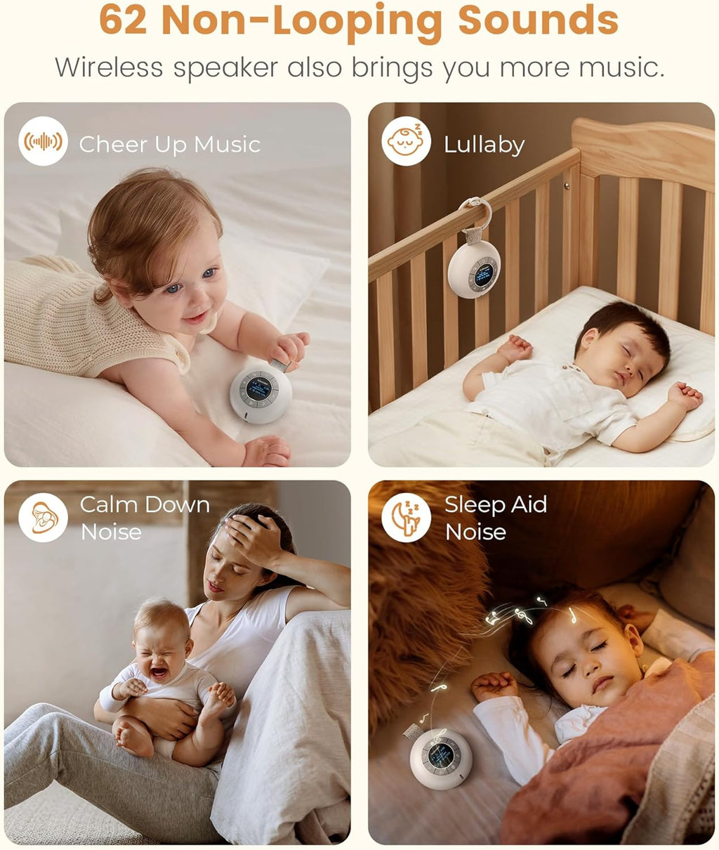 Glocusen Portabl Soun Machin fo Bab Kid Adult 6 Sound 5 Speake Whit Nois Machin fo Sleeping 30-h Lastin Rechargeabl Soun Machin wit Timer Suitabl fo Hom Travel
