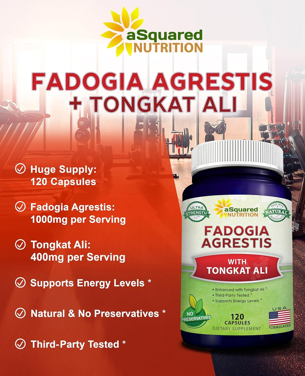 aSquare Nutritio Fadogi Agresti 1000m Tongka Al 400m 12 Capsule Fadogi Agresti Extrac Supplemen an Powde Comple Pills