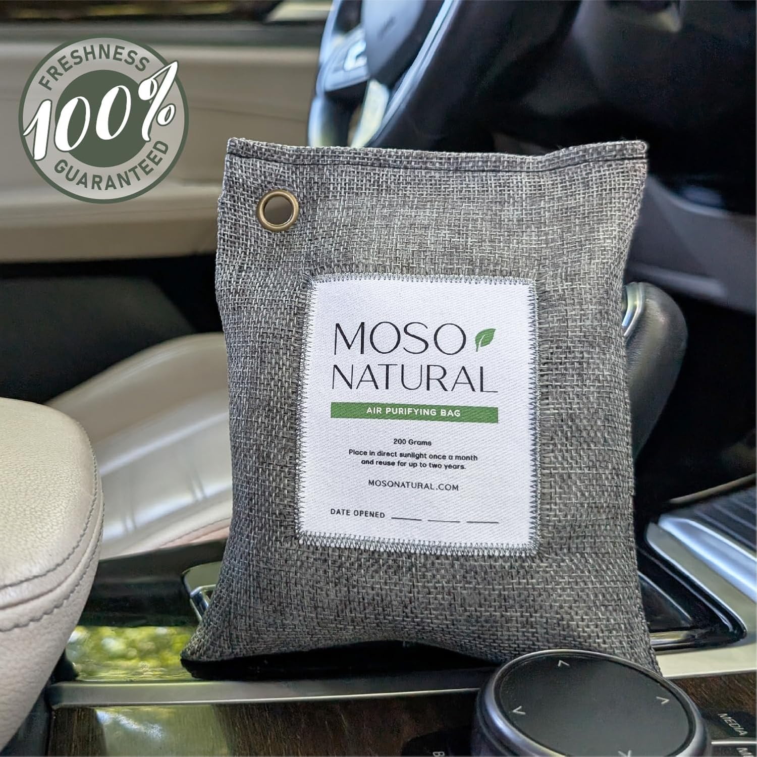 Mos Natura Ai Purifyin Ba 200 ( Pack Premiu Bambo Charcoa Odo Absorbe fo Hom Ca Close Odo Eliminator Smal Roo Deodorize Ca Ai Freshene Lon Lastin Charcoa Bags