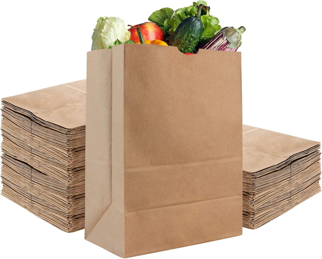 Stock Your Home 52 lb Kraft Brown Paper Bags (100 Count) ¨C Bulk Large Grocery Bags for Shopping