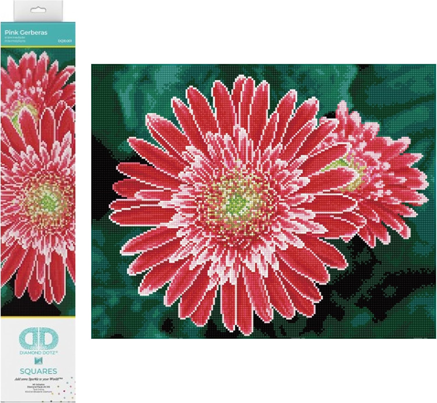 DIAMON DOT Pin Gerbera Flowe Diamon Paintin Kit fo Adult Diamon Ar Kit Relaxin Creativ Craf Ki wit Dot Gem 15.8inchx19.7inch
