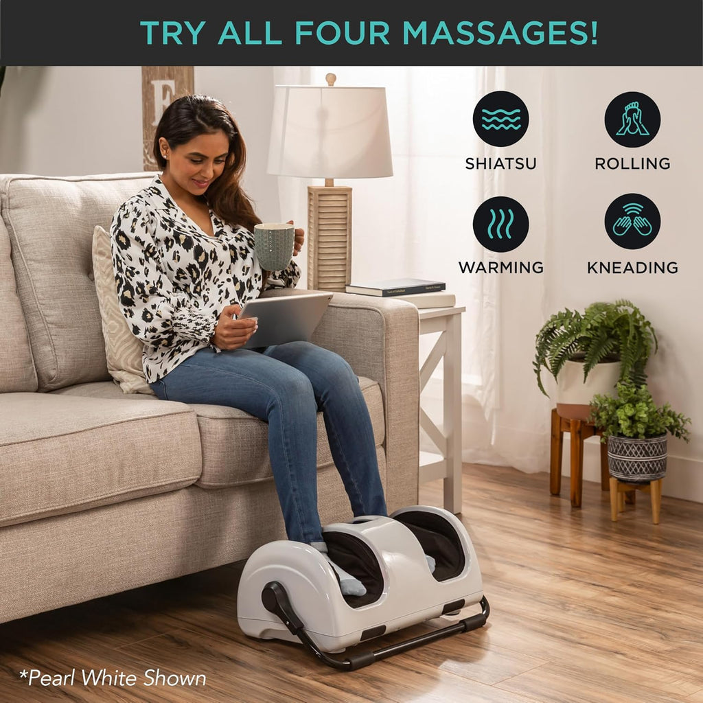 Best Choice Products Heated Shiatsu Foot Massager for Pain Relief, Plantar Fasciitis, Neuropathy, Blood Circulation w/Compact Design - Sage Green