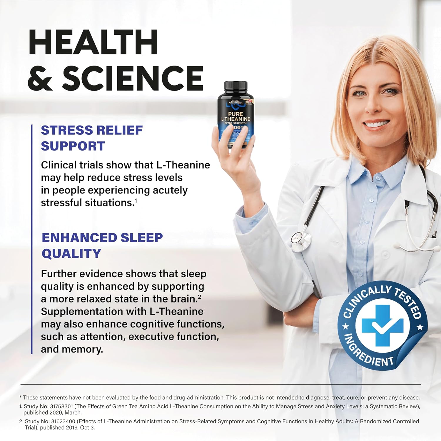 L Theanine 400 mg | L-Theanine Stress Relief | Extra Strength Supplement | Made in USA | Relaxation, Sleep & Calm Support | For Men & Women | Plant Based, Non-GMO & Gluten-Free | 240 Vegan Capsules