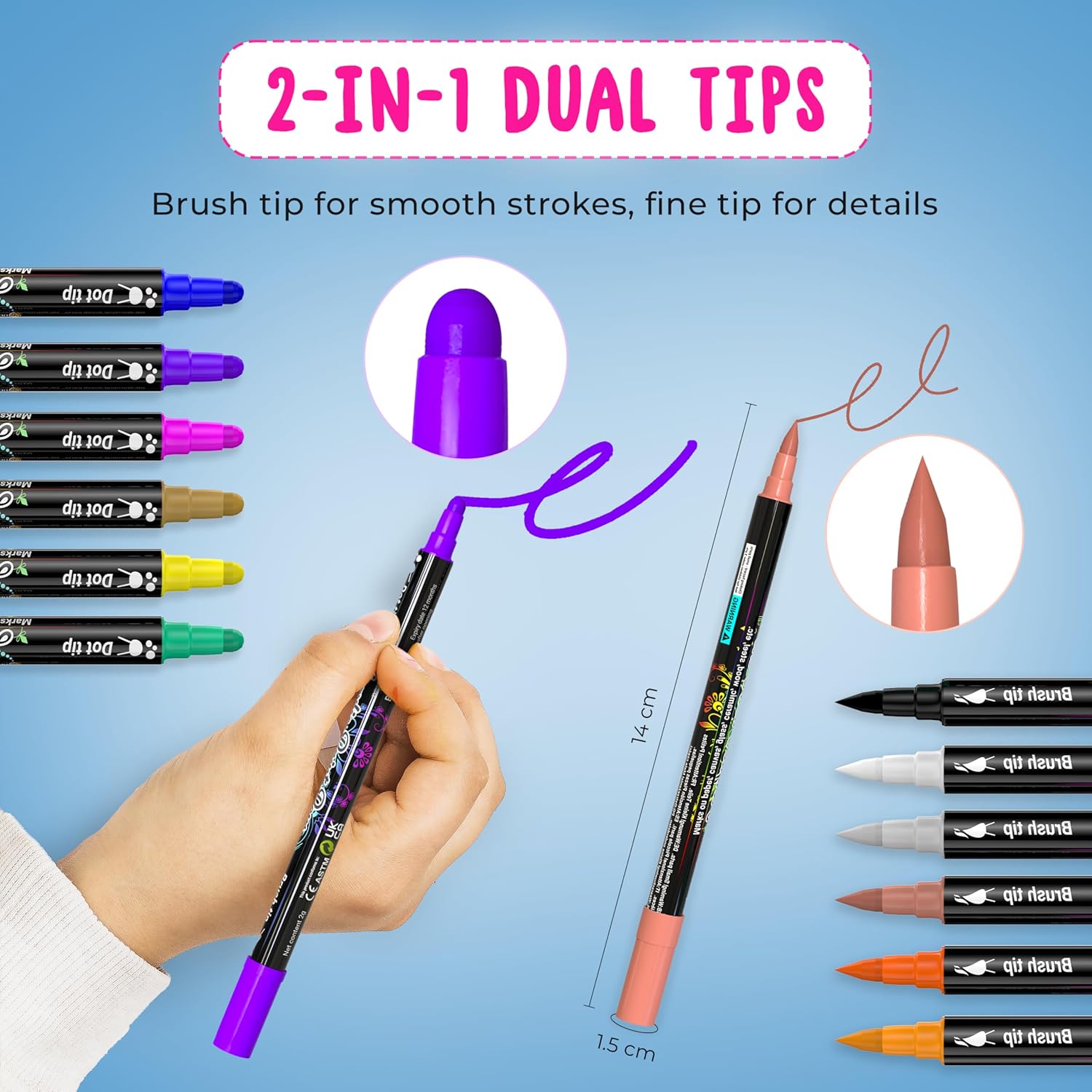 Desire Deluxe Acrylic Paint Pens for Rock Painting, Stone, Ceramic, Glass, Wood, Canvas ¨C Set of 12 Non Toxic Water Based Markers - Great Artists Painting Supplies