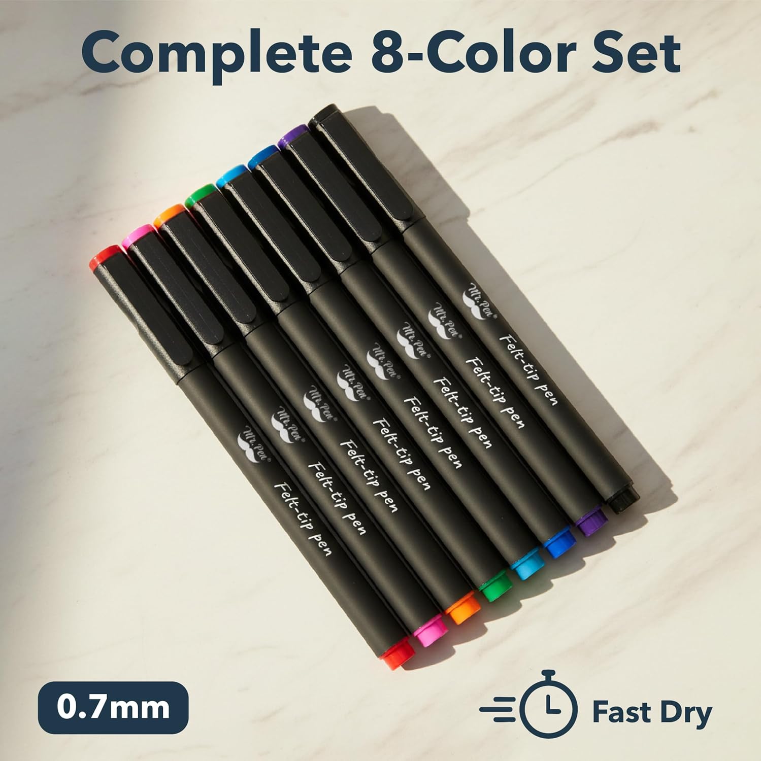 Mr Pen Fel Ti Pens Assorte Colors Pack 0.7mm Fin Fel Ti Pen Fin Point Journaling Not Taking Fas Dry Writing