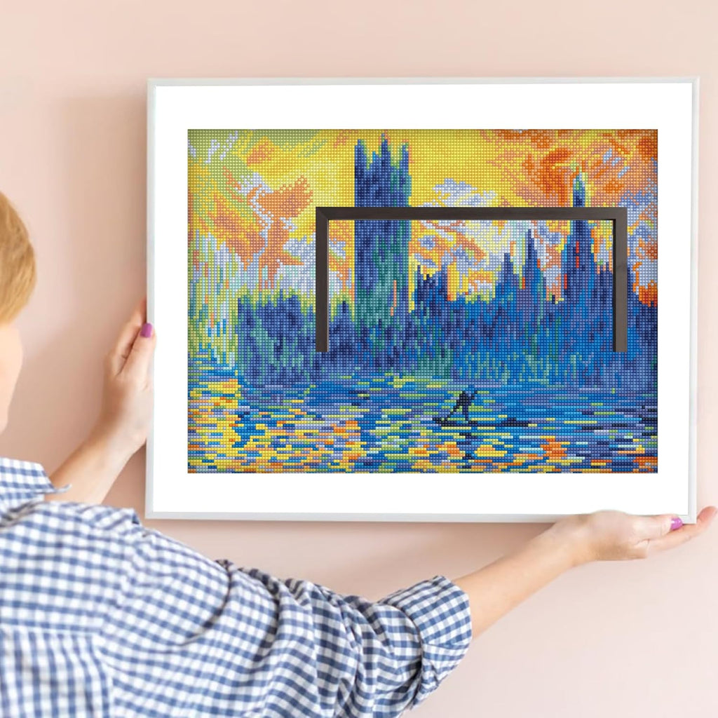DIAMON DOT Londo Parliamen i Winte (apr? Monet Landscap Diamon Paintin Kit fo Adult Diamon Ar Kit Relaxin Creativ Craf Ki wit Dot Gem 18.1inchx16.1inch
