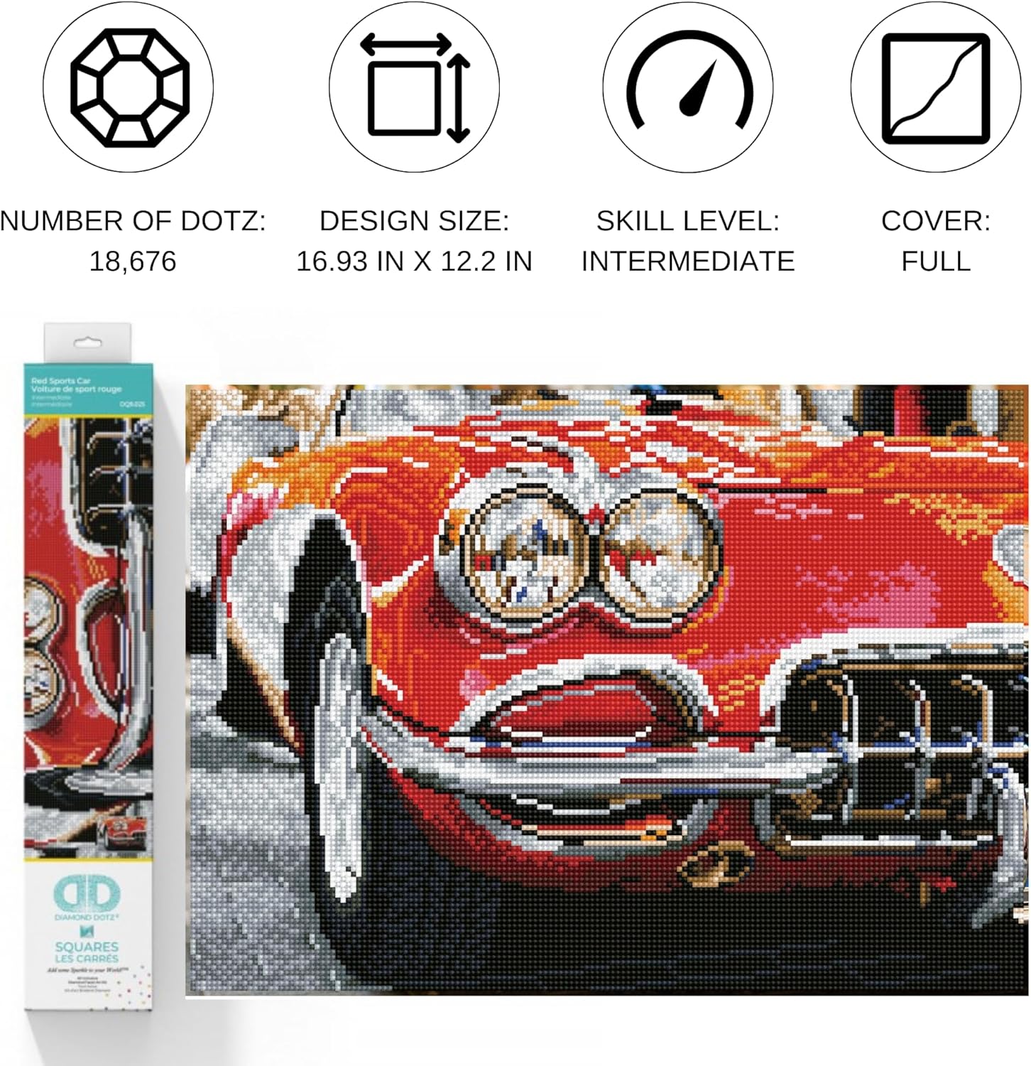 DIAMON DOT Re Sport Ca Diamon Paintin Kit fo Adult Diamon Ar Kit Relaxin Creativ Craf Ki wit Dot Gem 16.9inchx12.2inch