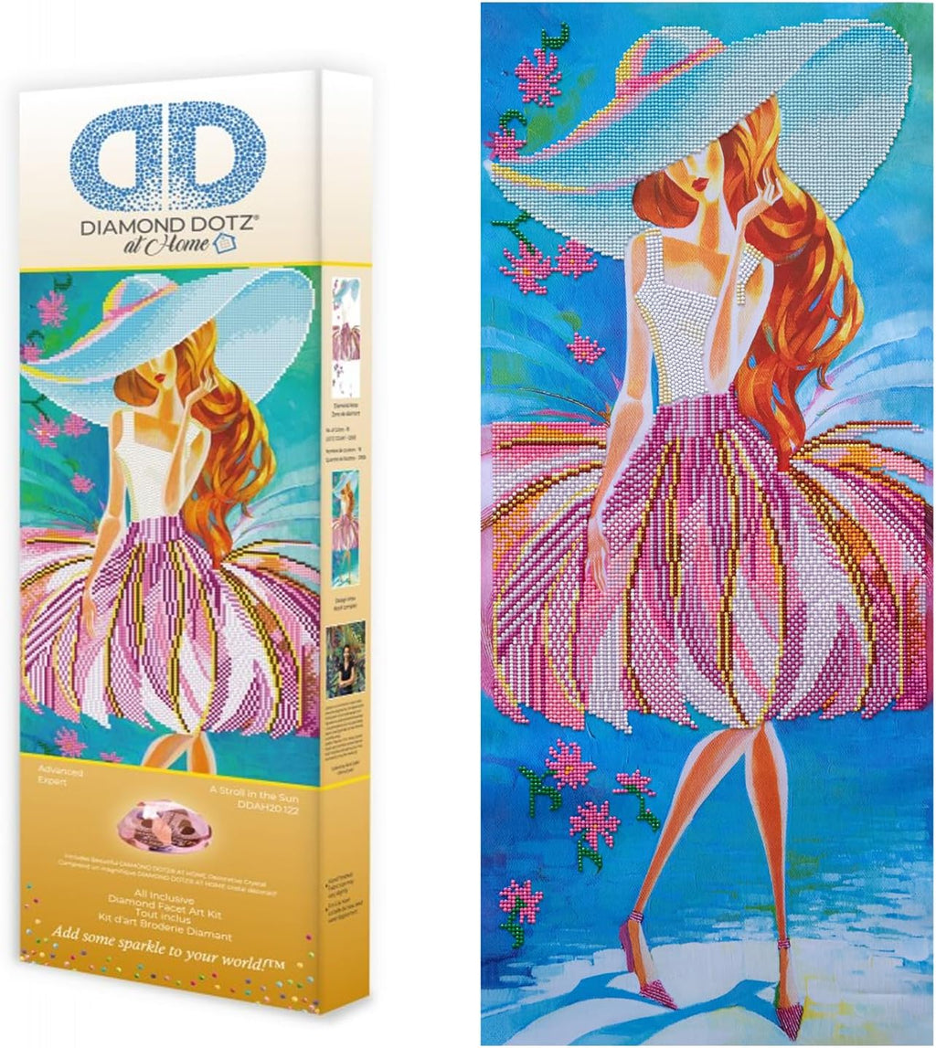 DIAMON DOT a Hom  Strol i Th Sun Partia Drill Roun Dotz Diamon Paintin Kits Diamon Ar Kit fo Adults Ge Art Diamon Art 13inchx30inch