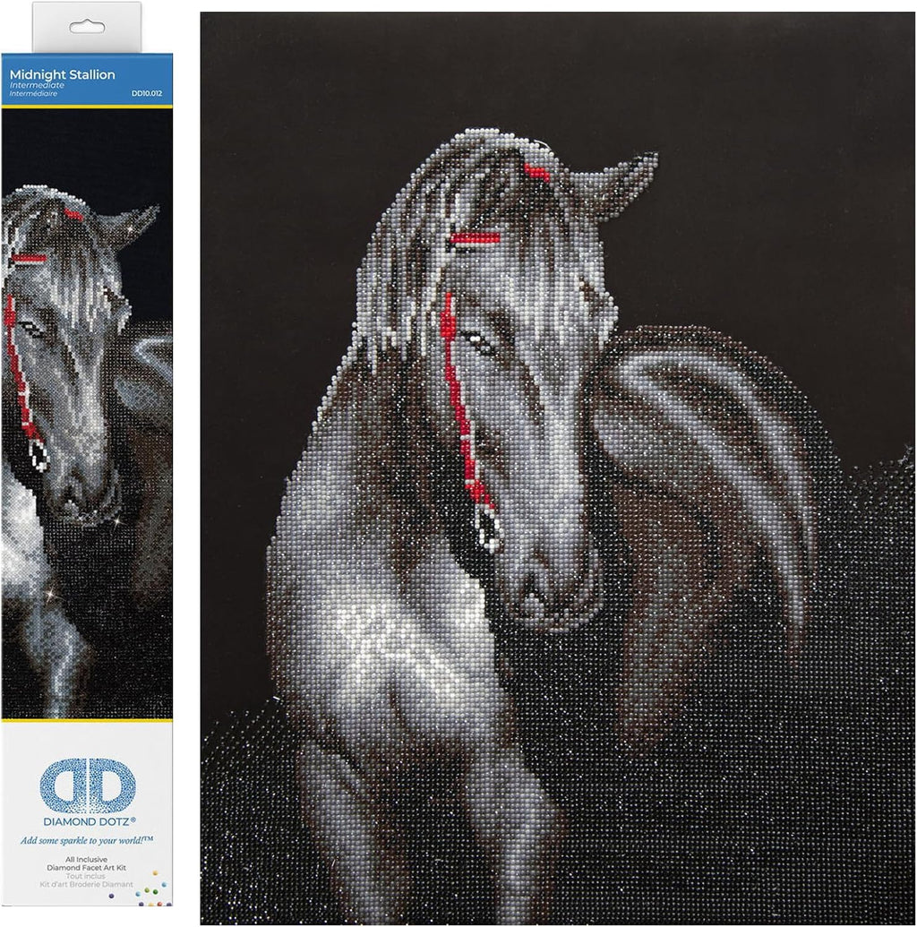 DIAMON DOT Midnigh Stallio Hors Diamon Paintin Kit fo Adult Diamon Ar Kit Relaxin Creativ Craf Ki wit Dot Gem 20.9inchx16.5inch