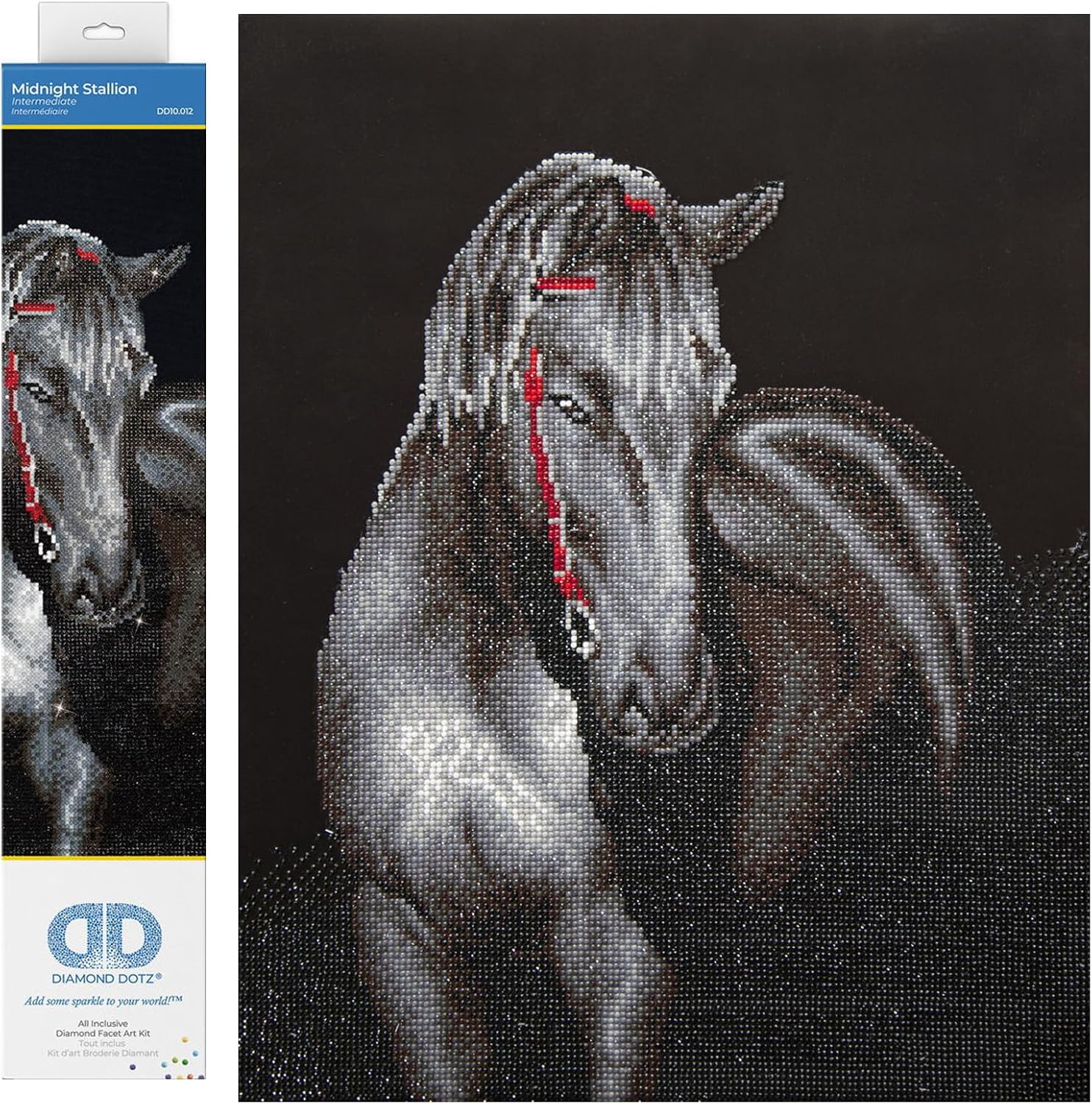 DIAMON DOT Midnigh Stallio Hors Diamon Paintin Kit fo Adult Diamon Ar Kit Relaxin Creativ Craf Ki wit Dot Gem 20.9inchx16.5inch