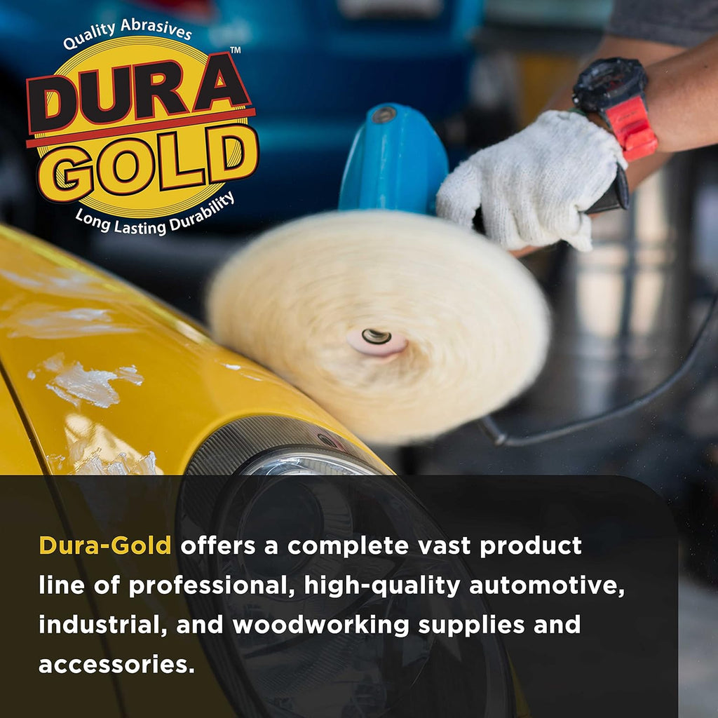 Dura-Gol Pac o 100 Woo Hoo Loo Gri Buffin Pad wit 7inc Flexibl Edg Backin Plat Compoun Cutting Polishin Fit Aut Ca Detailin Polishe Sander Paint Boat