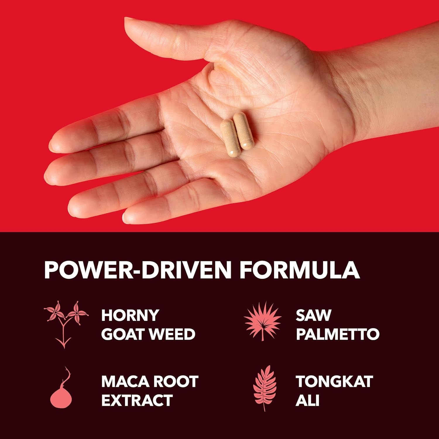 Unisex Horny Goat Weed Capsules for Men Women - Extra Strength Performance Energy Support with Tongkat Ali, Muira Puama, and Saw Palmetto - 10 Count - Herbal Supplement for Increased Endurance