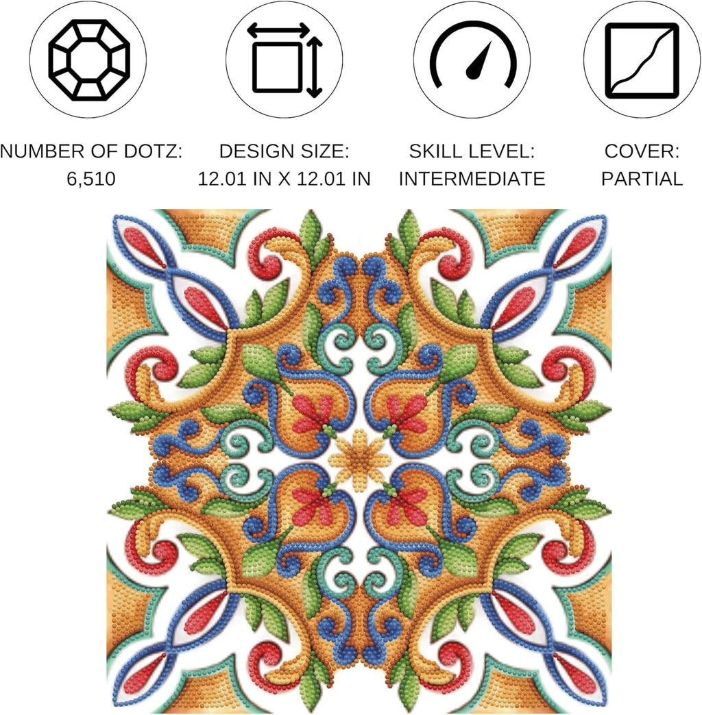 DIAMON DOT Portuges Til Diamon Paintin Kit fo Adult Diamon Ar Kit Relaxin Creativ Craf Ki wit Dot Gem 12x12