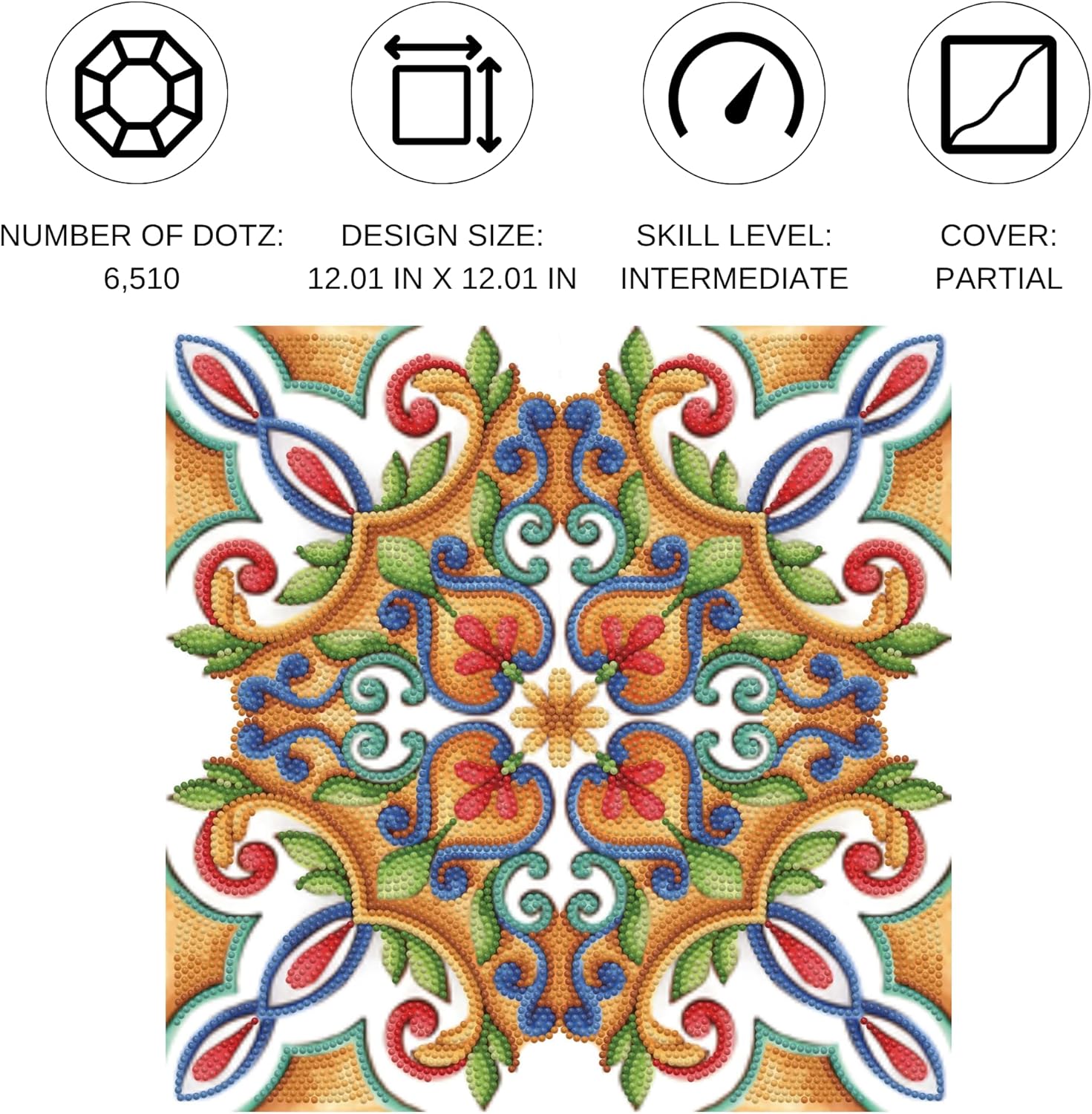 DIAMON DOT Portuges Til Diamon Paintin Kit fo Adult Diamon Ar Kit Relaxin Creativ Craf Ki wit Dot Gem 12x12