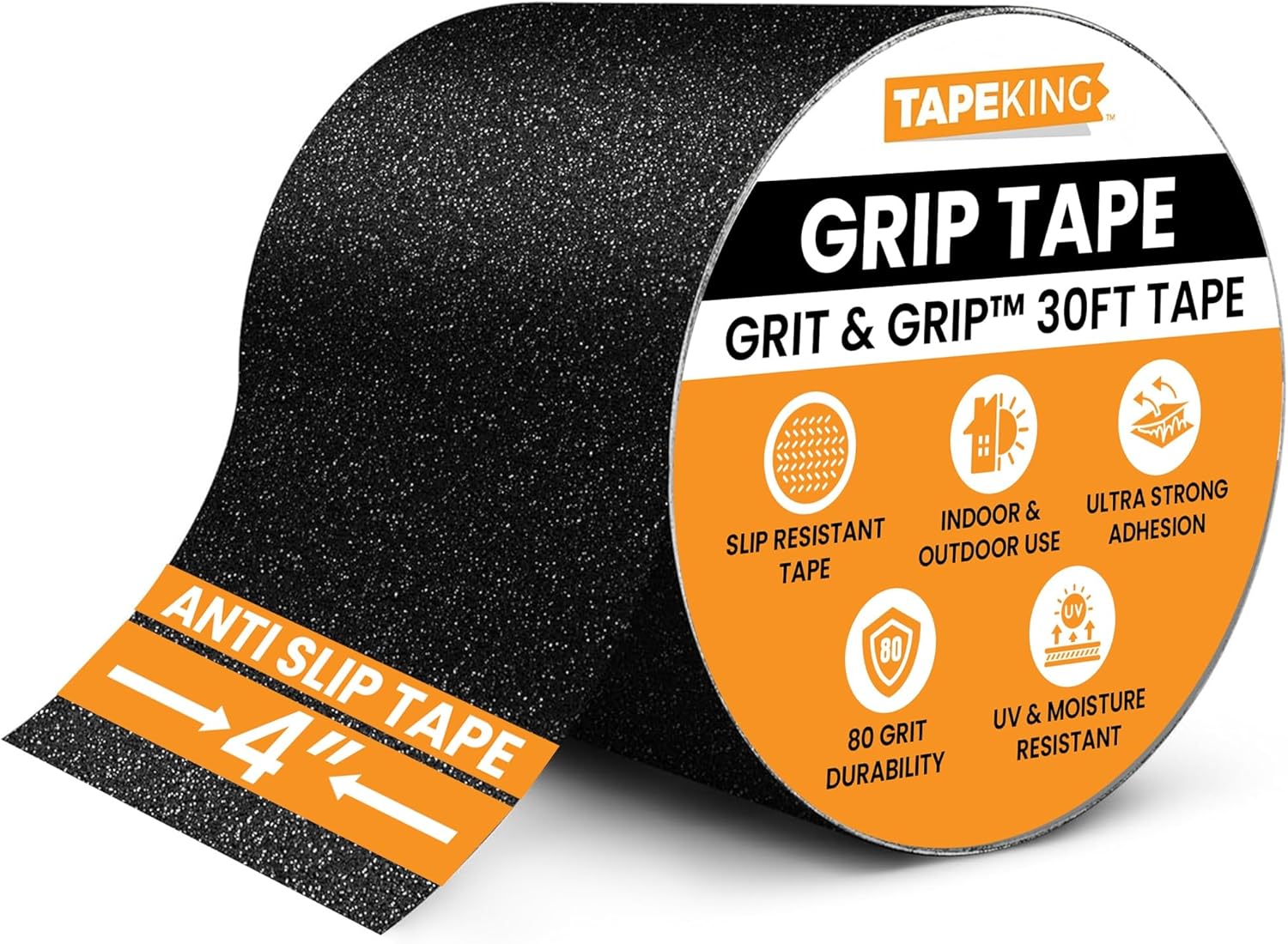 Tap Kin Anti-Sli Tape 4inchx30 Rol Indoor/Outdoo Safet Tractio fo Stairs Steps Ramps Treads