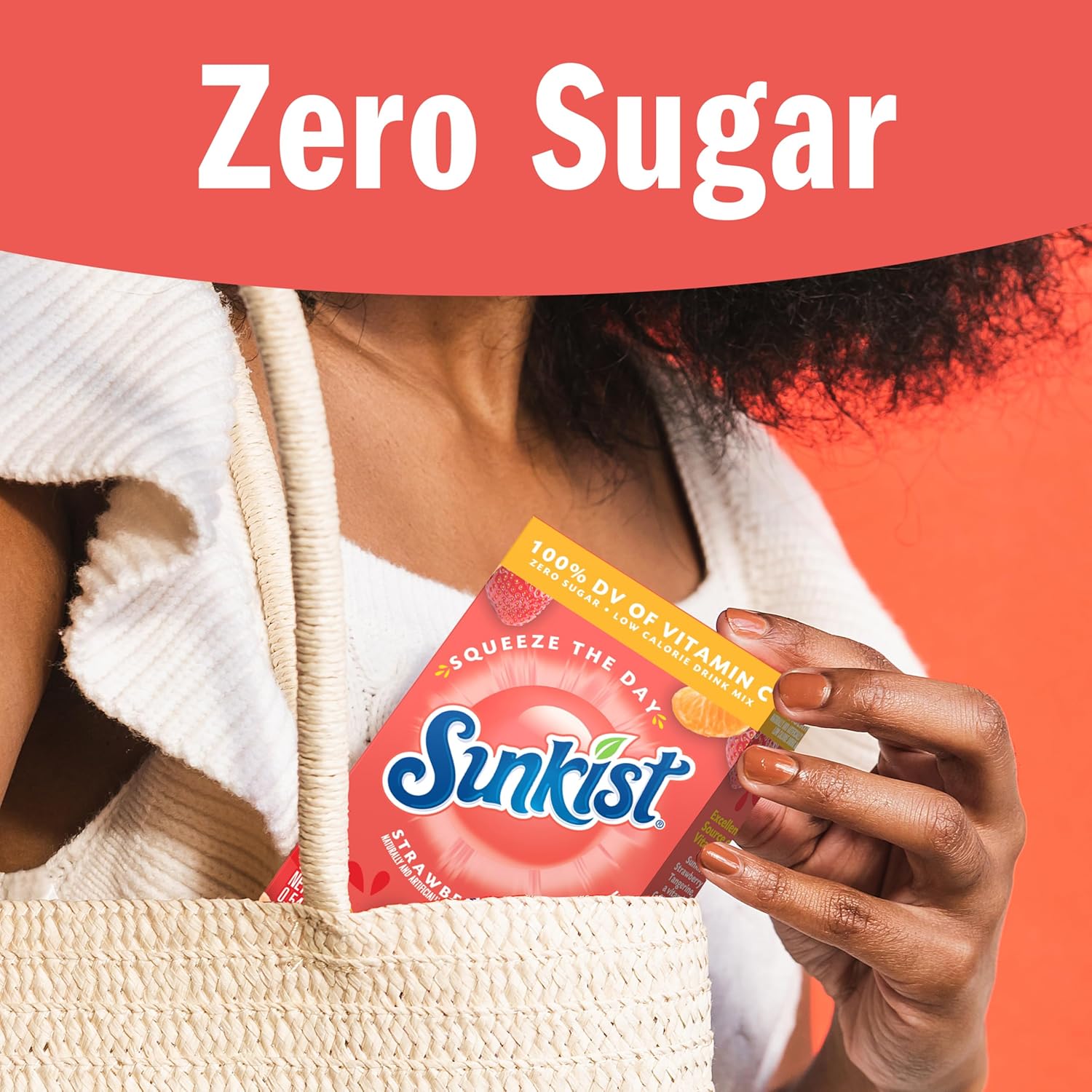 Sunkist Singles to go Drink Mix Packets, Strawberry Tangerine, 6-Count Box ¨C Powdered Drink Packets with Vitamin C, 72 Total Powder Sticks
