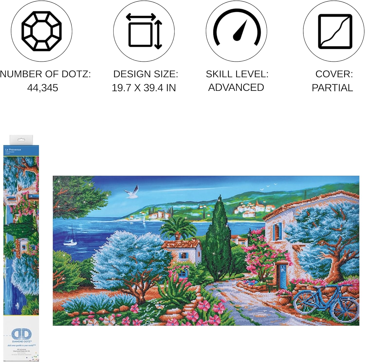 DIAMON DOT L Provenc Landscap Diamon Paintin Kit fo Adult Diamon Ar Kit Relaxin Creativ Craf Ki wit Dot Gem 20inchx39.4inch