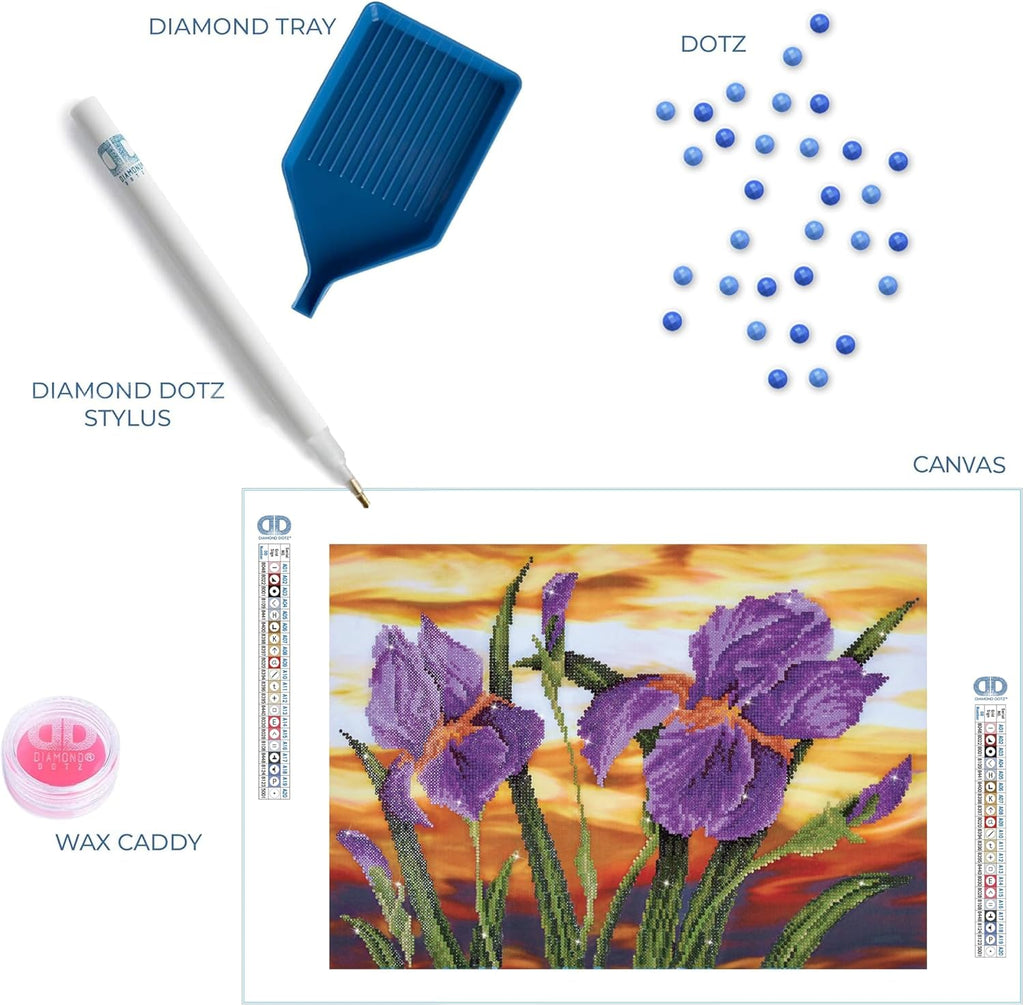 DIAMON DOT Iri Sunse Flower Diamon Paintin Kit fo Adult Diamon Ar Kit Relaxin Creativ Craf Ki wit Dot Gem 14.6inchx20.5inch