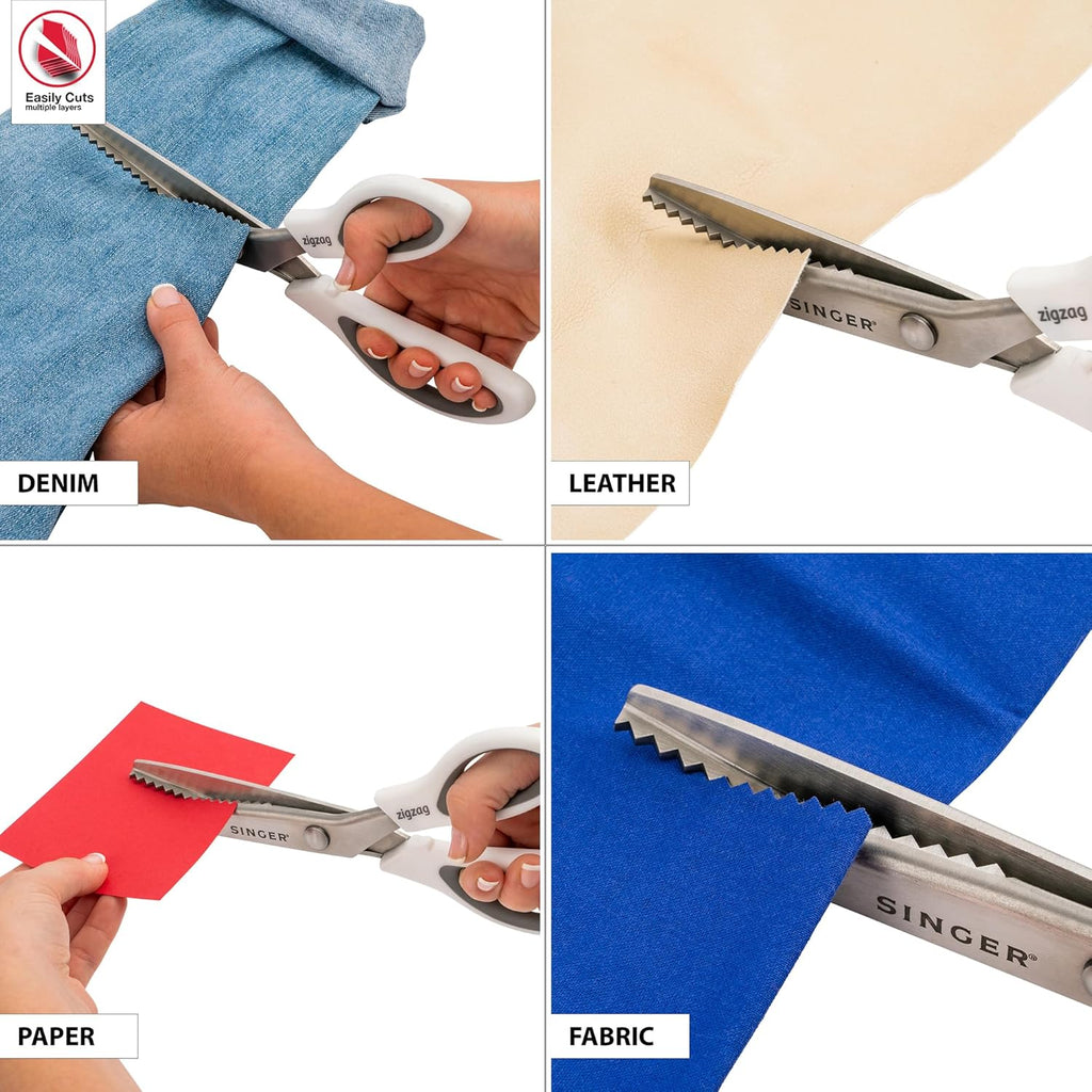 SINGE 9inc Pinkin Shear Zi Za Scissor fo Fabric