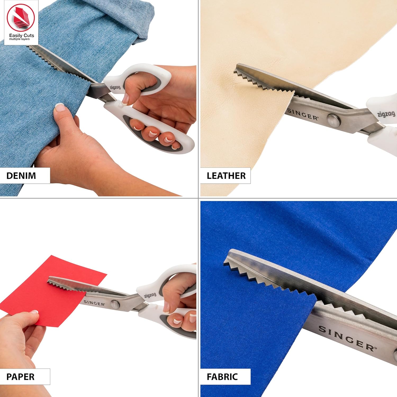 SINGE 9inc Pinkin Shear Zi Za Scissor fo Fabric