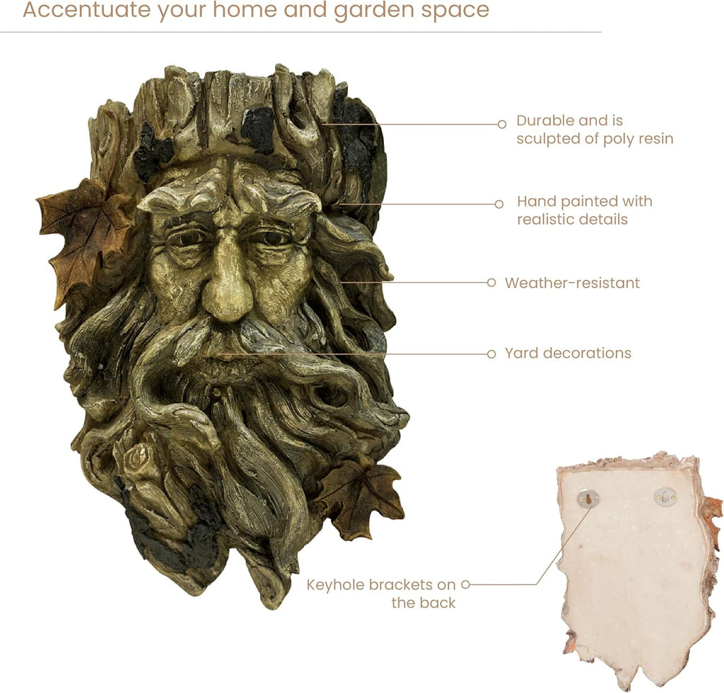 Bit an Piece 'Ol Man Tre Hangin Plante Yar Decoration Whimsica Tre Sculptur Indoor/Outdoo Decoratio Garde Peeke Yar Art